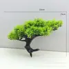 Simulación Adornos de Pino de Bienvenida Pino Pequeño Plantación Verde Hierba Acuática Micro-rocalla Acuario Paisaje Decoraciones de Hotel