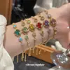 Set de Pulsera, Pendientes y Collar de Zirconia con Baño de Oro Real de 18 Quilates Cadena para Clavícula de Moda Lujo Accesible Collar de Gama Alta