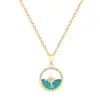 [Acero de Titanio] Collar Redondo Estrella de Mar Estilo Palacio Elegante Completamente Incrustado de Diamantes para Mujer Cadena Versátil para Clavícula Cadena de Acero de Titanio