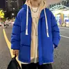 Chaqueta de algodón transfronteriza para otoño e invierno para hombre, marca moderna estilo universitario, abrigo de algodón cálido tipo dos piezas con capucha, prenda exterior casual holgada