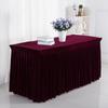 Falda de mesa para conferencias de hotel al por mayor, mantel de tela, mantel para exhibición, registro de actividades, mantel rectangular rojo para oficina