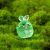 Adornos de Micro Paisaje, Conejitos Luminosos Lindos de Dibujos Animados, Pequeñas Decoraciones de Resina para Escritorio, Coche, Pasador de Pelo, Accesorios, Hecho a Mano