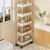Estante de Almacenamiento para Huecos de Cocina de Pie Multicapa Ultradelgado para Refrigerador Uso Doméstico con Ruedas Estante de Almacenamiento para Artículos Varios de Baño Carrito Pequeño