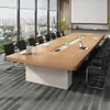 Mesa de Conferencias, Mesa Larga, Juego de Mesa y Sillas de Oficina Modernas Sencillas, Mesa Larga Rectangular de Recepción y Negociación, Mobiliario de Oficina