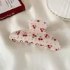 Pinza para el Cabello Elegante Decorada con Pedrería, Pinza de Tiburón Linda de Cereza y Arándano, Pinza de Tiburón Dulce de Flor de Rosa, Accesorio para el Cabello de Moda