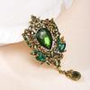 Colgante de Cristal Esmeralda Broche Cáliz Broche de Corte Retro Europeo y Americano Accesorios Pines Joyería Broche de Esmeralda