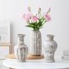 Vaso Cerâmico Shumen Estilo Retro Wabi-Sabi Luxo Leve High-End Flores Hidropônicas Arranjo de Flores para Sala de Estar Enfeites Decorativos