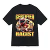 Camiseta de Moda Femenina de Manga Corta con Meme Racista de Piloto de Certificación Profesional, Camiseta Casual Suave para el Uso Diario de la Mujer