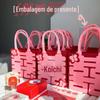 Nova Bolsa de Mão Acompanhante de Noiva e Madrinha de Casamento Chinês Duplo Bolsa de Feltro Caixa de Casamento Bolsa para Doces Bolsa com Borboleta Rosa