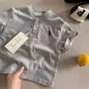 Camiseta de Verano para Niños 2026 Estilo Japonés Marca de Moda Camiseta Bordada de Manga Corta para Niños Ropa Suave que Absorbe la Humedad para Niños