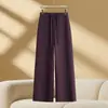 Pantalones Casuales Rectos Versátiles con Caída para Mujer 2026 Otoño/Invierno Nuevo Estilo Sueltos de Cintura Alta Largos Elegantes para Viajar Pantalones de Pierna Ancha