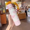 Taza aislada de acero inoxidable 316, taza linda de doble propósito, boquilla de silicona, botella de agua moderna para niños, vaso con popote para estudiantes