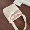 Bolso de Hombro para Mujer de Gran Capacidad, Estudiante, Clase 2025, Peluche Casual de Otoño e Invierno, Elegante