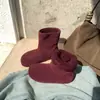 Diseño único, gamuza retro, zapatos de mujer suaves estilo Birkenstock, nueva colección de invierno 2026, lindos y peculiares, punta redonda, botines de nieve cortos