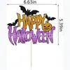 Toppers de Bolo Casa Assombrada Morcego Halloween Transfronteiriço Bandeira Criativa Festa de Aniversário Decoração de Bolo Fabricante de Toppers