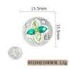Botones de cristal de trébol de cuatro hojas de lujo ligero cosidos a mano, botones de aleación y vidrio de colores, accesorios para vestidos y ropa, botones decorativos DIY
