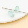 Folhas de Vidro Transparentes Pintadas de Dourado 11x7mm, Folhas Perenes, Contas Soltas Passantes, Acessórios para Joias DIY, Pingentes com Contas