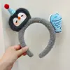 Diadema de Pingüino de Dibujos Animados con Cabeza de Pez, Bonito Sombrero Triangular de Peluche, Accesorios para el Cabello, Foto de Niña, Lavado de Cara, Pasador, Divertido
