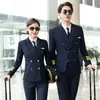 Capitán de China Mismo Estilo Escuela de Aviación Piloto Hotel Ropa de Trabajo Traje Profesional Mismo Estilo Uniforme de Primavera y Otoño para Hombres y Mujeres