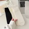 Calcetines de Seda de Morera de Media Pantorrilla para Mujer Primavera y Verano, Calcetines Blancos Finos de Color Sólido, Calcetines Transpirables Estilo Universitario para Maternidad, Calcetines Versátiles de Verano