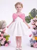 Nuevo Vestido Formal de Verano para Niñas con Bordado de Rosas, Vestido Infantil, Suministro Transfronterizo Exclusivo, Directo del Fabricante, Vestido de Fiesta
