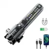 Linterna Multifuncional de Luz Fuerte de Largo Alcance para Exteriores Tipo Martillo Rompevidrios Carga Tipo-C Pantalla Eléctrica Digital Linterna Portátil