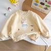 Sudadera Dulce Estilo Coreano Otoño para Niña Nueva 2025 Camisa de Encaje con Parche Estéreo de Dibujos Animados Kt Helado