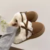 Pantuflas de Invierno Uso Exterior Temporada Estilo Cálido Venta al por Mayor Terciopelo Plus Suela Gruesa Zapatos de Algodón para el Hogar Botas de Nieve para Mujer Pantuflas de Algodón para Mujer Invierno Punta Cerrada