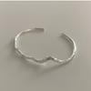 Fan Zhiqiao Corea del Sur Estilo coreano Plata de ley 925 simple forma retorcida abierto pulsera pulsera Mobius