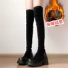 Botas altas de gamuza para mujer hasta la rodilla, nuevo modelo popular 2026, botas delgadas de tubo alto con suela gruesa, botas largas con forro de felpa para otoño e invierno para mujer