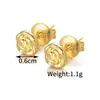 Pendientes de flor de acero inoxidable y oro de 18 quilates INS estilo europeo y americano nicho de alta gama simples con borlas de rosa joyería para orejas venta al por mayor