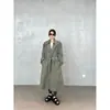 Zedaijiayi Estilo Coreano Pedido do Cliente Material Suave ao Toque Lavado Cinza de Alta Qualidade Casual Estilo Britânico Longo Trench Coat para Mulheres Verão