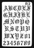 Plantilla de cuenta de mano con letra R, plantilla de dibujo digital, plantilla de dibujo grande, 12