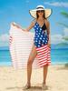 Vestido lencero sexy sin espalda de Amazon, vestido de mujer con diseño único, vestido playero con estampado de bandera.