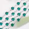 Cadena de Diamante de Vidrio con Borde de Zircón de Color Conservante Color Cobre Puro 6.8mm Accesorios para Joyería DIY Pulsera Materiales Hechos a Mano