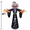 Modelo Inflable de Halloween 1.2m Esqueleto Fantasma Blanco Adorno Inflable Decoración de Patio Exterior Modelo Inflable