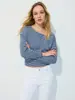 Bestseller transfronteiriço europeu e americano: camiseta listrada de manga longa ombro a ombro, estilo casual e relaxado, top básico versátil e que afina