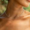 [Nanyao] Cadena Elegante de Acero Inoxidable para Mujer 05 Cadena de Perlas con Cierre Lateral Collar de Perlas Rígidas Dorado