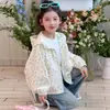 Jaqueta Infantil Outono 2026 Novo Estilo Jaqueta Corta-Vento Estilosa Infantil Estilo Primavera/Outono Feminino Blusa Floral Fashion