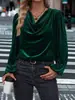 2026 Nuevo Estilo Elegante de Primavera Transfronterizo Pulóver de Spandex Cuello Alto Holgado Camiseta de Manga Larga para Mujer