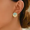 Brincos Europeus e Americanos de Moda Transfronteiriços com Design de Espiga de Trigo, Estilo Pintado a Óleo, Elegantes e Luxuosos, Brincos Versáteis para Atacado