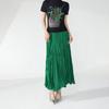 Vestido Longo Miyake Temperamento Alta Qualidade Saia Rosa Cintura Alta Design de Temperamento Plissada Grande Caimento Saia Evasê Guarda-chuva para Mulheres