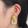 Aretes Retro Color Contraste Cuadrados Geométricos Resina Aretes Temperamento Diseño Nicho para Mujer Verano