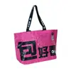 Bolsa de palha tecida à prova d'água, extra grande, texto chamativo, bolsa ecológica dobrável, bolsa de compras de grande capacidade, atacado