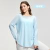 Chica gordita talla grande Ropa de Yoga para Mujer Camiseta de Manga Larga Adelgazante con Cordones en la Cintura Abertura Trasera Suelta Transpirable Blusa Deportiva
