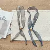 Bufanda Estrecha Larga de Lino de Verano para Mujer, Estilo Japonés, Cinta Artística Vintage para el Día a Día, Accesorio Francés, Pañuelo Pequeño para el Cuello para Mujer