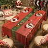 Toalha de mesa de Ano Novo e Natal, impermeável, temática para criar uma atmosfera festiva, caminho de mesa decorativo, xadrez vermelho, toalha de mesa longa de Ação de Graças