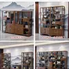 Estante de Exhibición de Madera Maciza para Hojas de Té, Gabinete Multi-Compartimento Estilo Chino, Adorno de Partición de Madera de Olmo, Gabinete de Almacenamiento y Exhibición para Sala de Té de Oficina