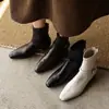 Botines Chelsea súper suaves de piel genuina con punta fina y tacón grueso para mujer, nuevos botines Martin versátiles vintage otoño e invierno 2026, botines ajustados