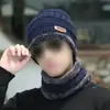 Gorro de Invierno para Hombre con Forro de Felpa, Gorro de Punto Grueso de Moda para Jóvenes para Otoño e Invierno, Gorro de Punto con Orejeras, Gorro de Algodón para Calidez